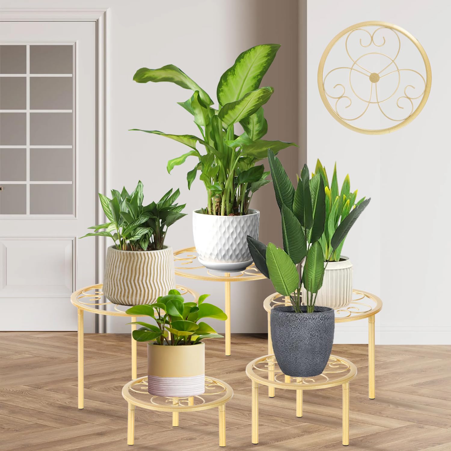 mekpiwu iron flower stands provide sturdy, durable plant display