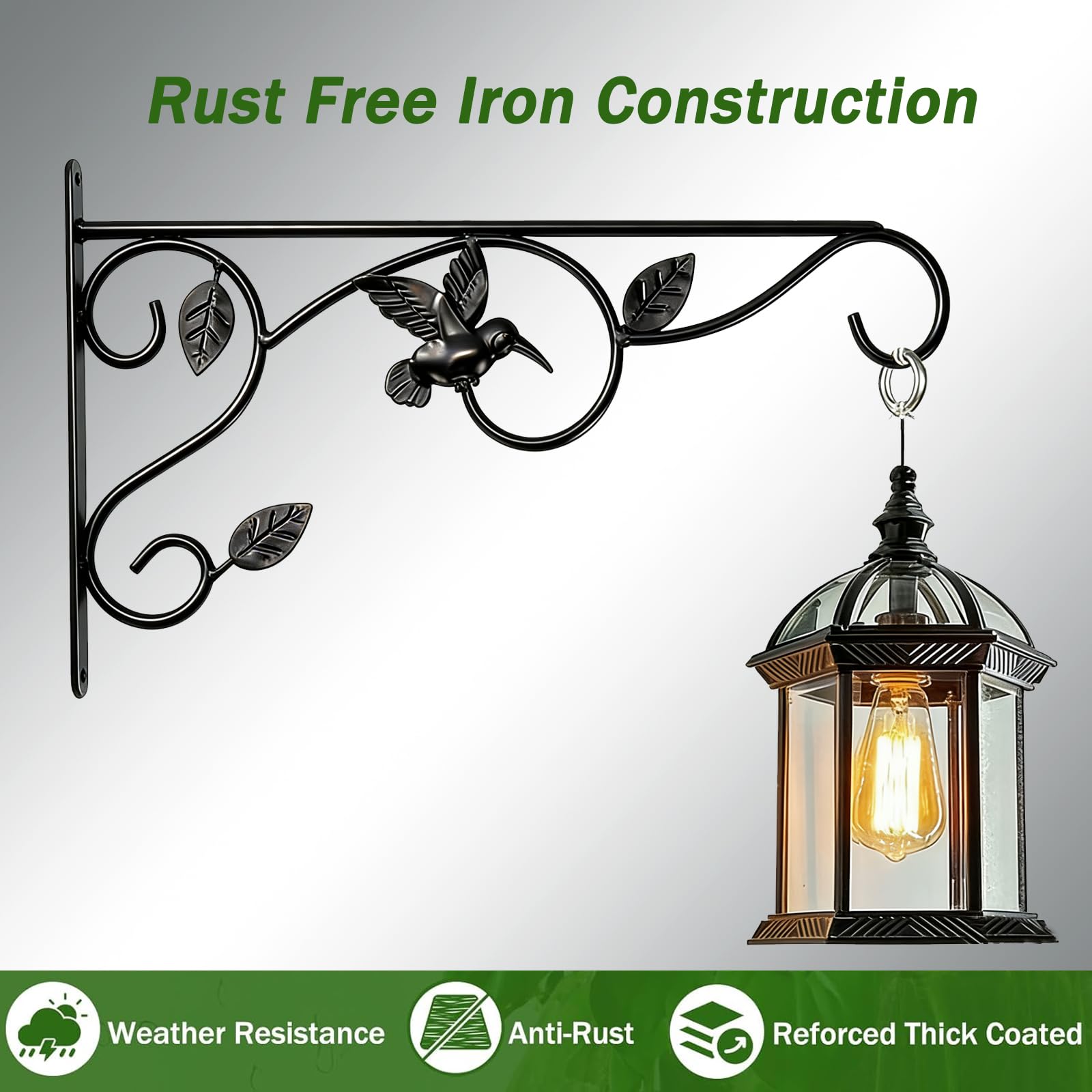The mekpiwu metal plant hanger in an indoor-outdoor setup demonstrates sturdy support for pots.