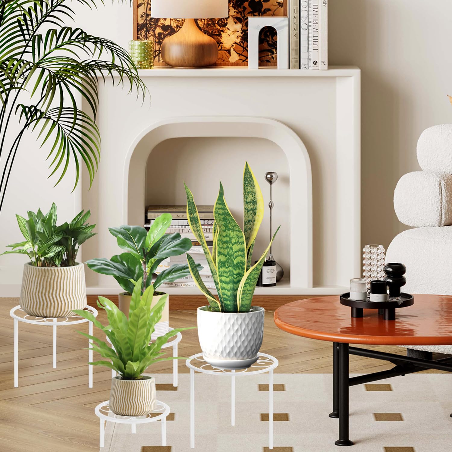 mekpiwu rust-resistant metal plant shelf for long-lasting decor