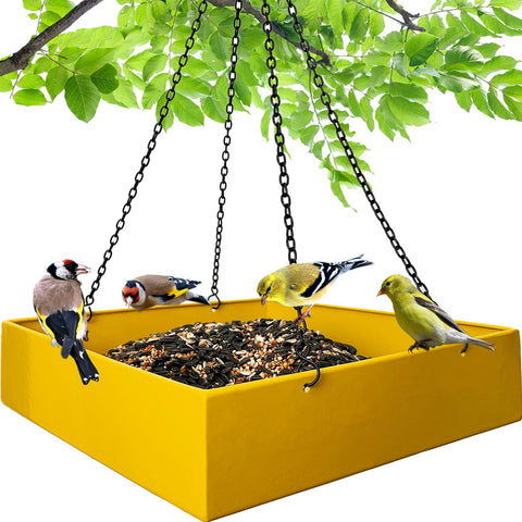 Meleave bird feeder outdoors: sturdy all-metal build for year-round feeding
