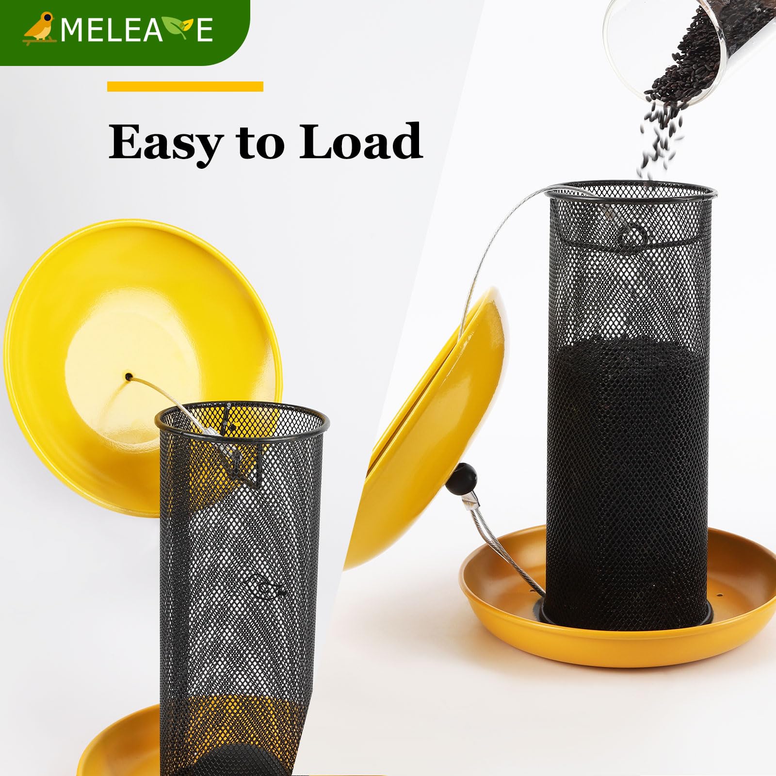 Meleave Finch Feeder easy refill and quick cleaning