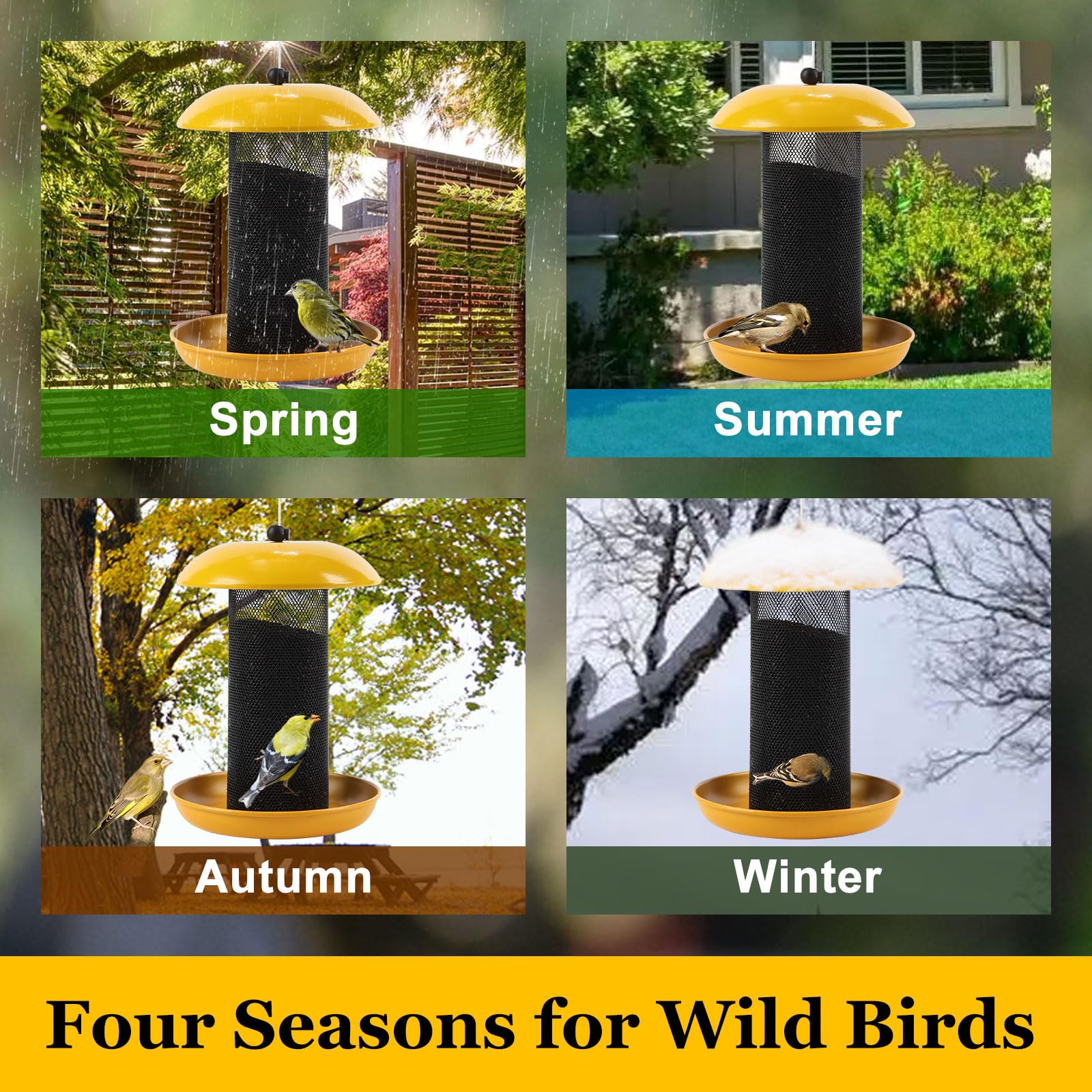 Meleave Finch Feeder supports multiple birds feeding simultaneously