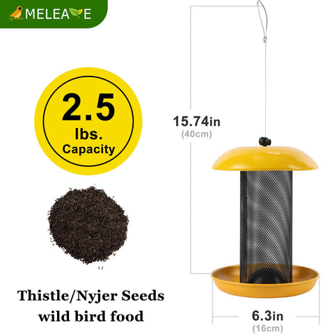 Meleave Finch Feeder squirrel-proof design helps deter pests