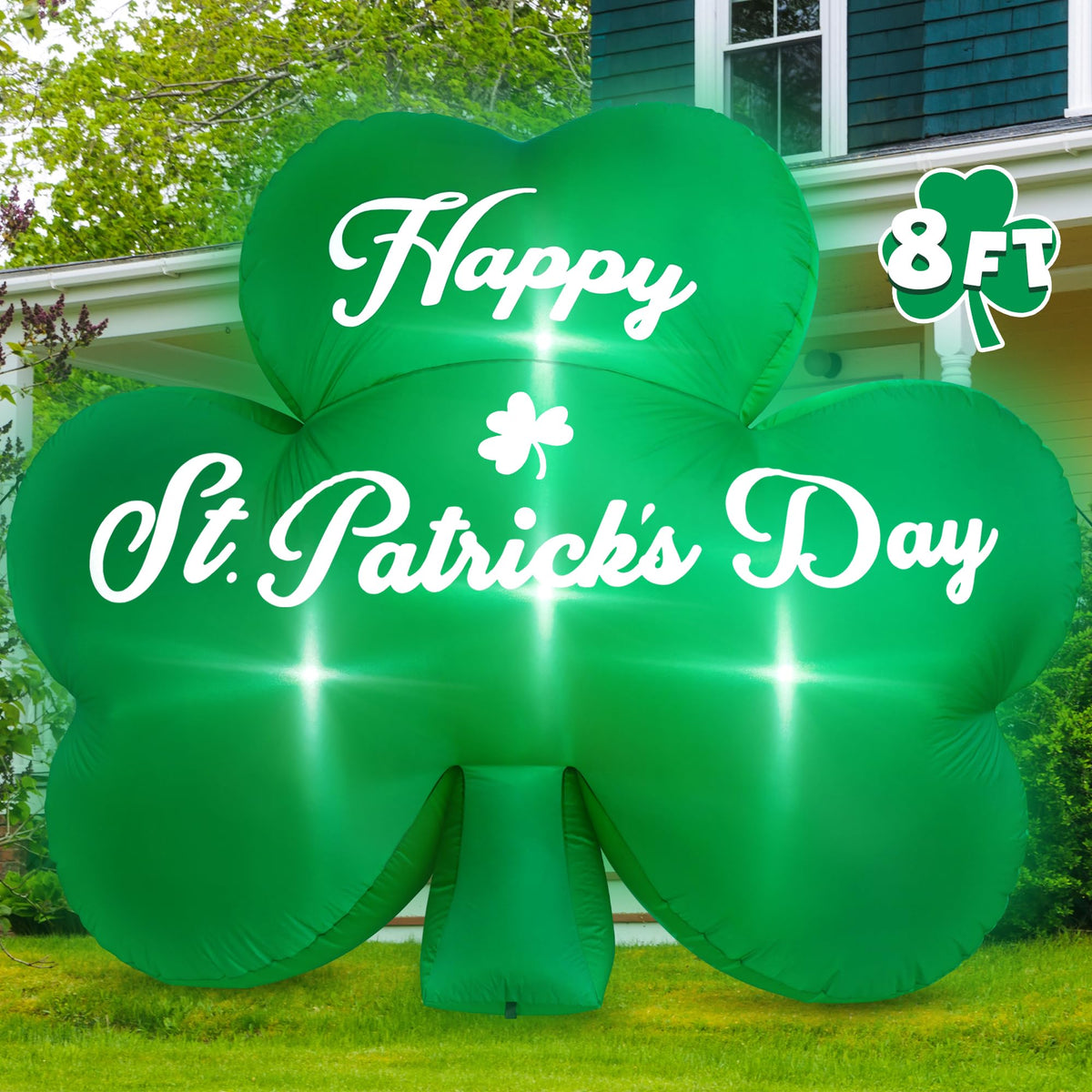 Melisheer 8ft shamrock inflatable glows for vibrant night outdoor decor