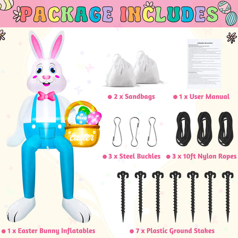 Melisheer Easter Bunny inflatable designed for outdoor display and parades.