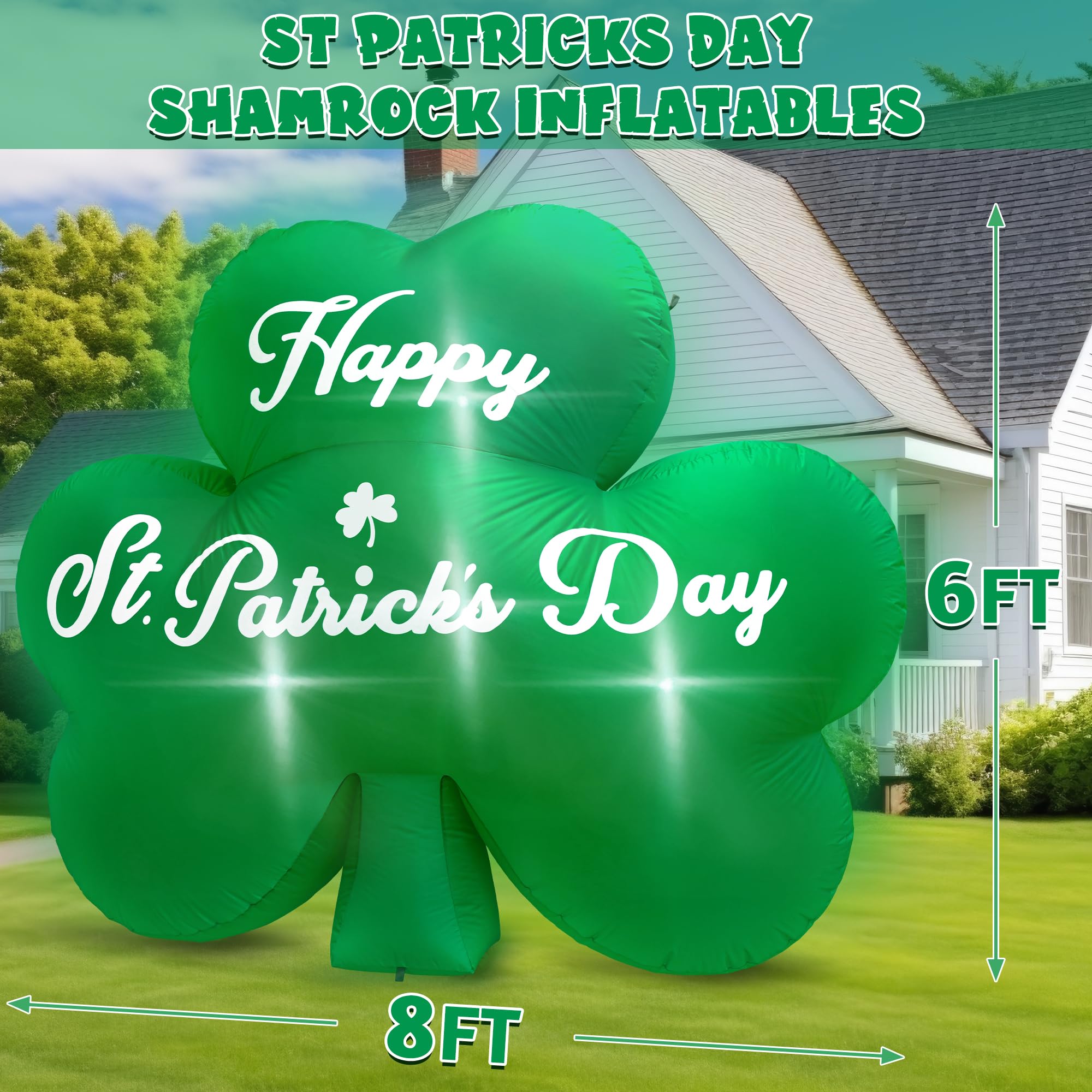 Giant shamrock with Happy St. Patrick's Day boosts curb appeal