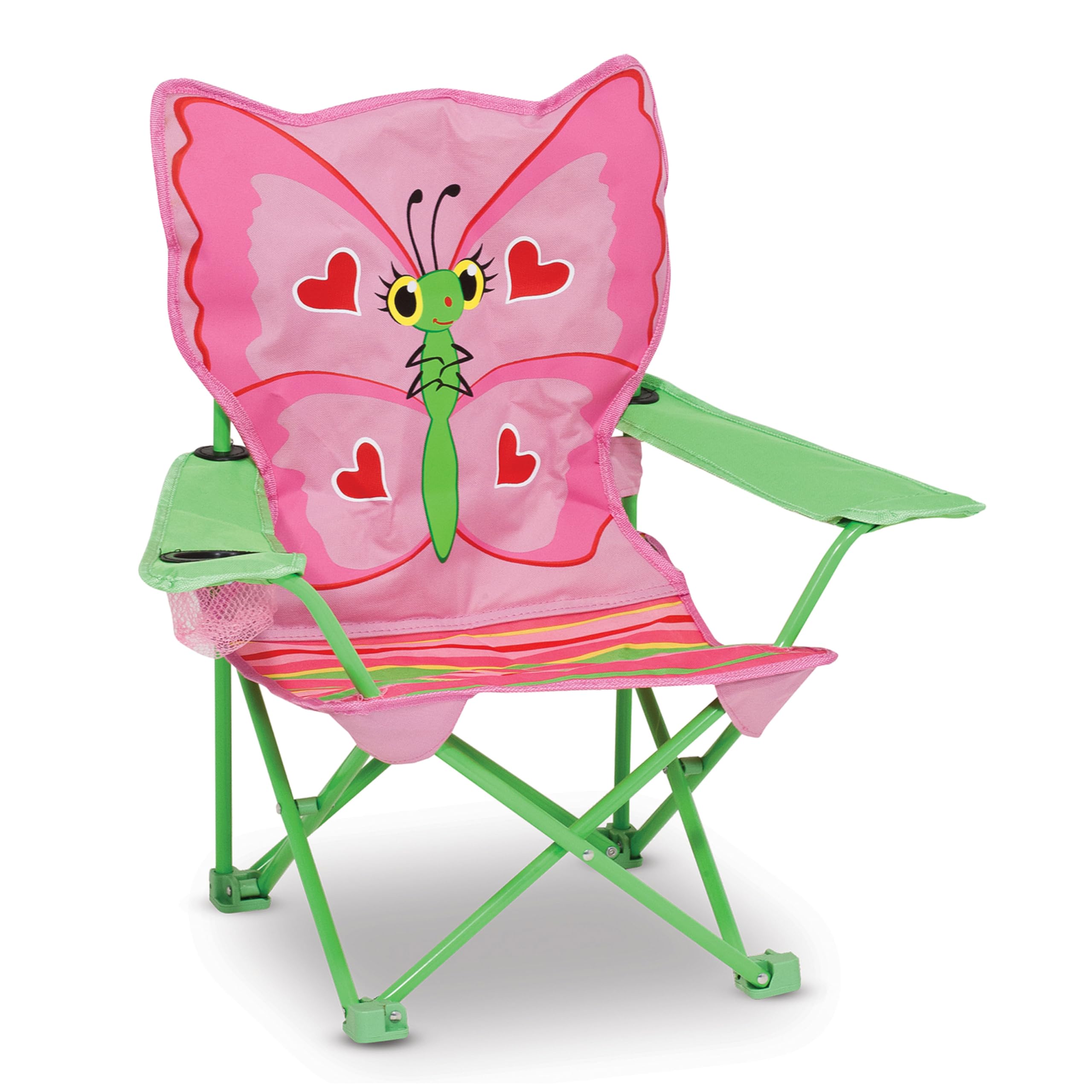 Melissa & Doug Bella butterfly chair folding for kids, easy to store after outdoor fun.