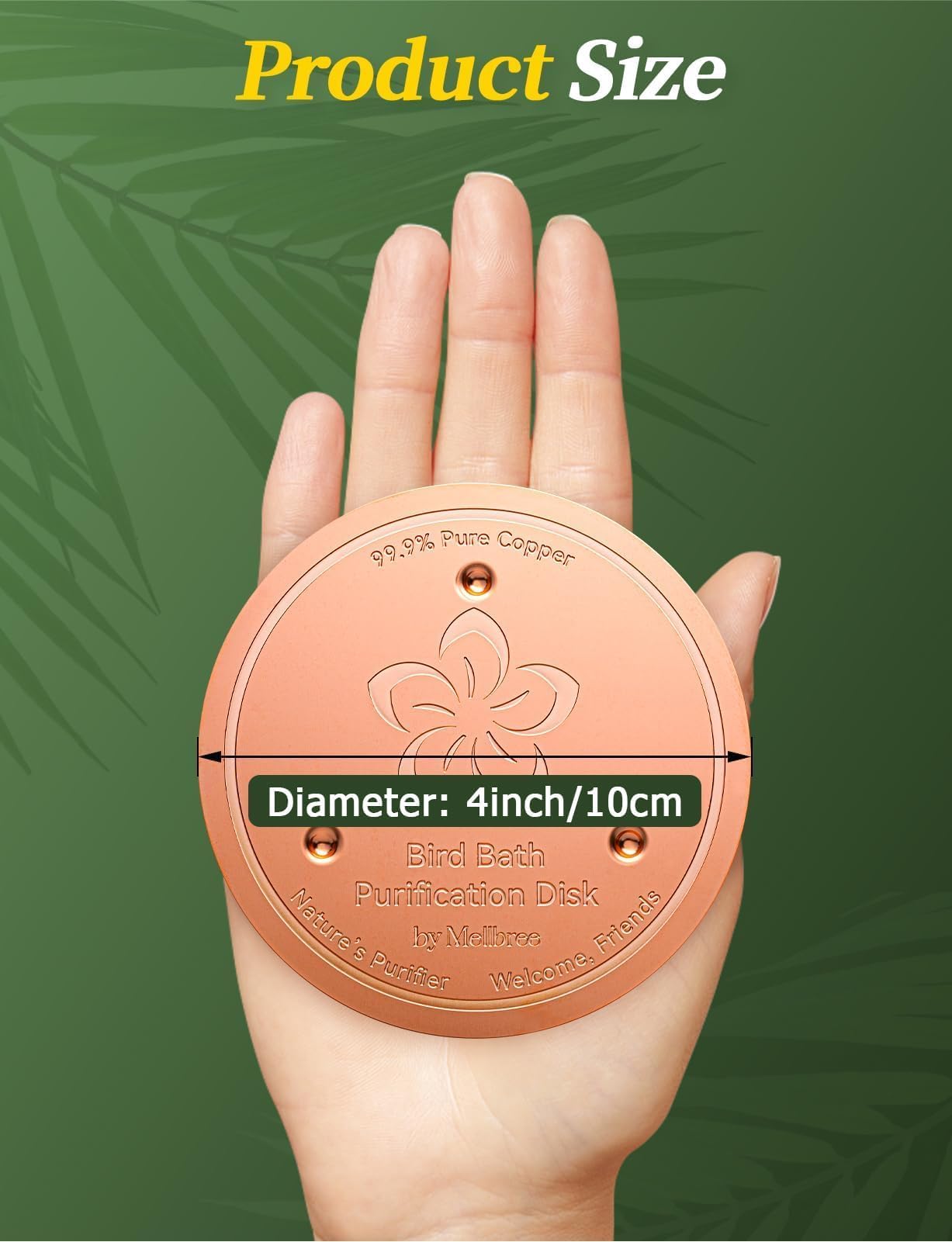 Mellbree copper disc packaging and setup for outdoor use
