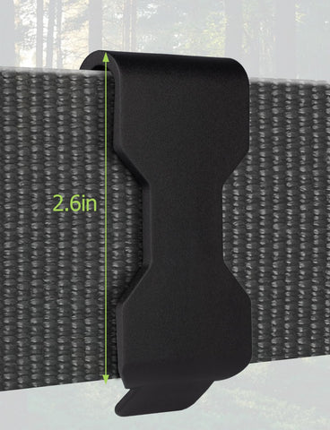Mellbree clip-and-go design for belts, packs, and gear.