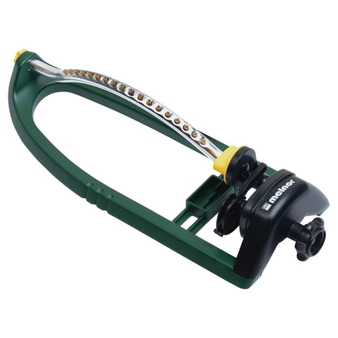 Melnor Quick Connect adapter on sprinkler enables fast hose setup