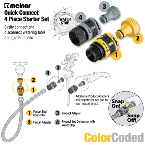 Melnor 65134AMZ compatible with standard hoses for versatile watering.