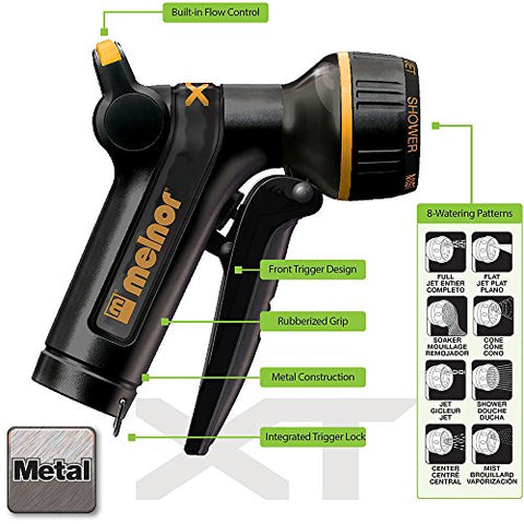 Melnor 65142AMZ built-in flow control thumb lever for precise watering.