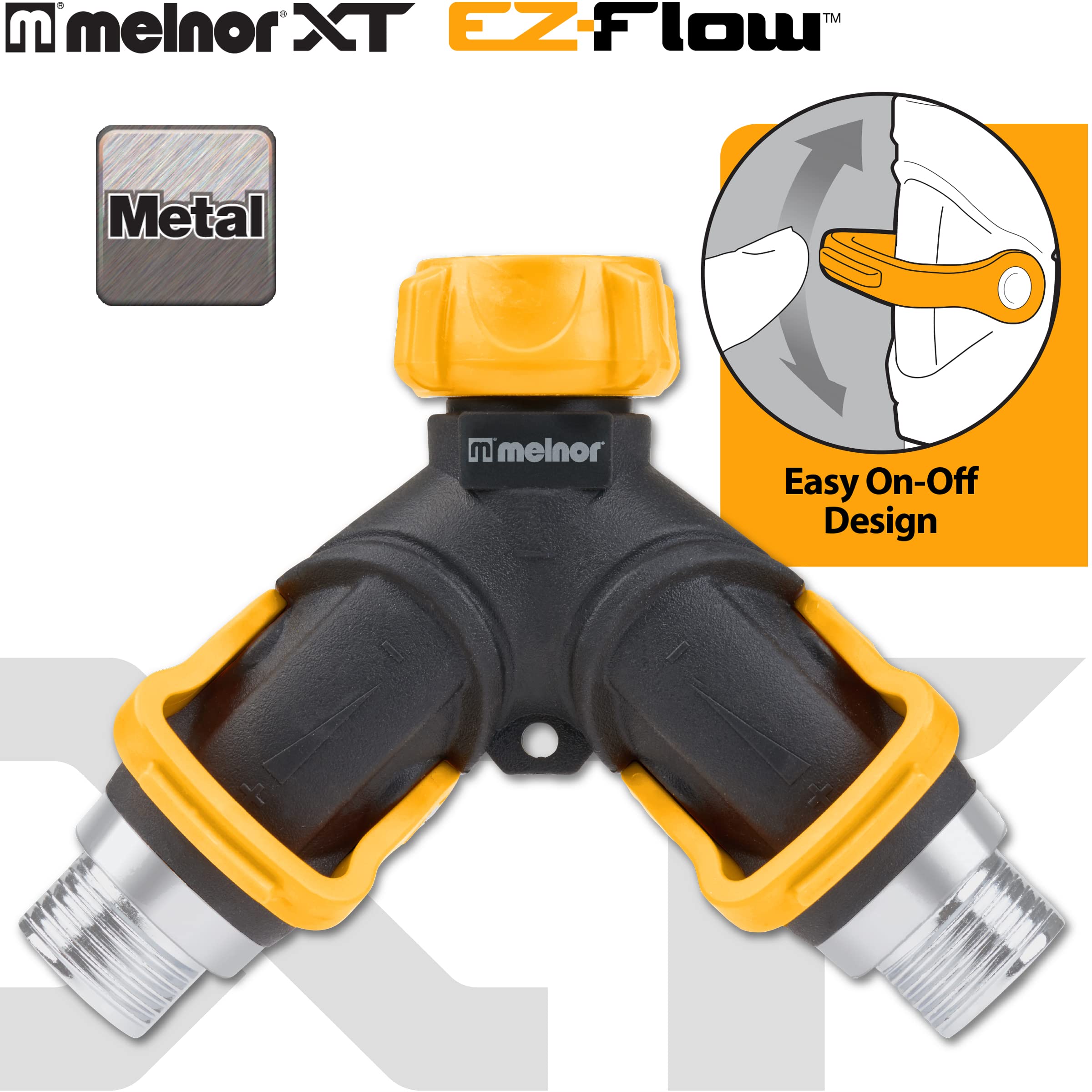 Melnor 65170AMZ metal hose threads ensure secure hose connection