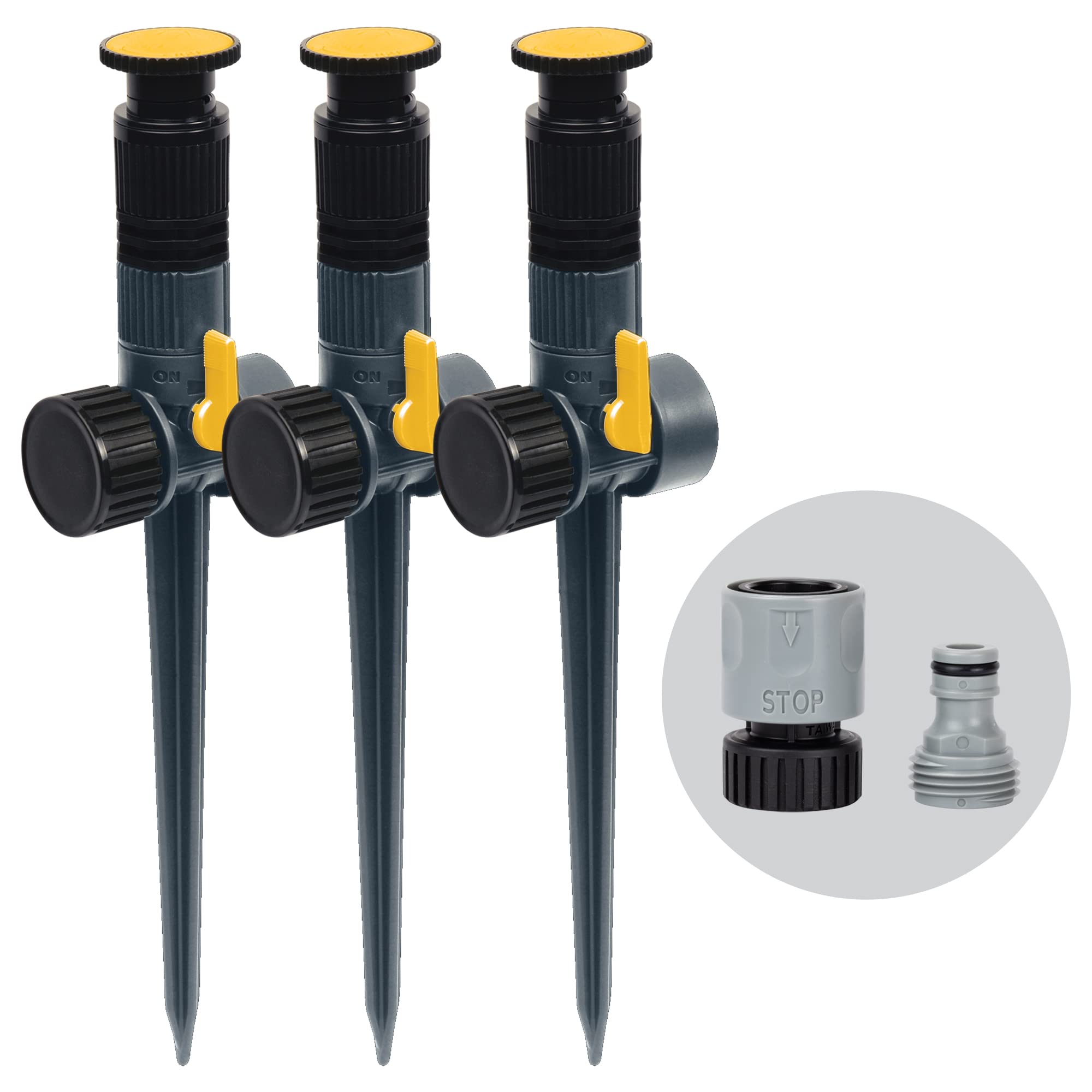 Melnor 65185AMZ multi-adjustable spike sprinkler angle for precise garden coverage.