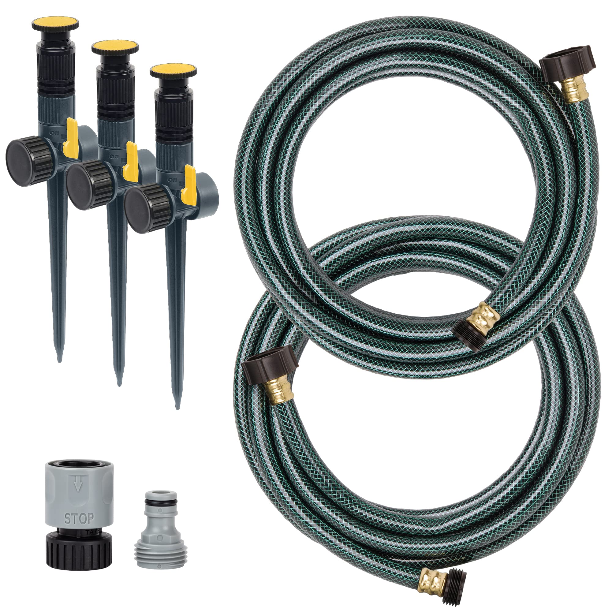Melnor 65191AMZ adjustable spike-set sprinkler assembly for precise watering around beds.
