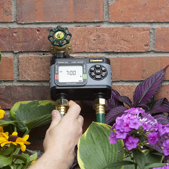 Melnor HydroLogic two-zone control panel for independent watering.