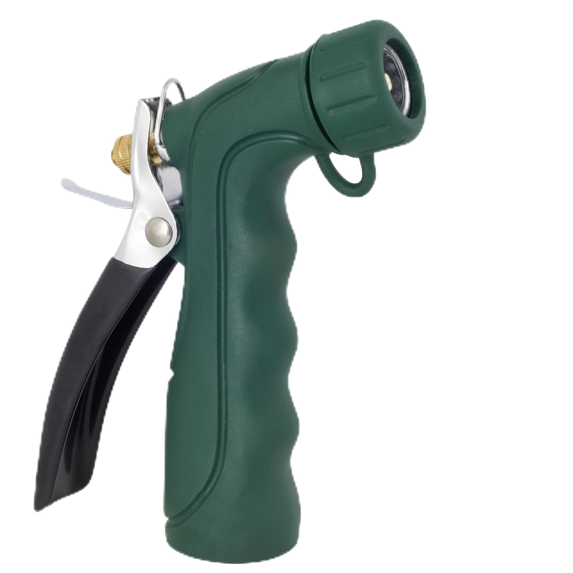 Melnor industrial nozzle with quick connect for fast, secure hose setup.