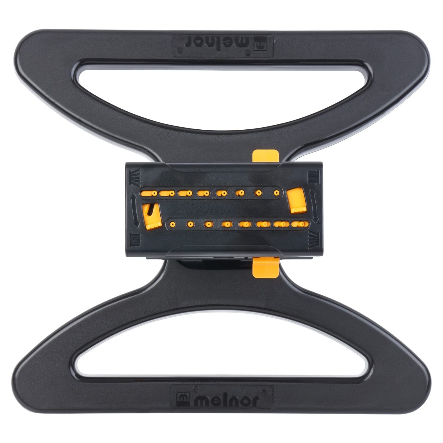 Melnor MiniMax Flo-Thru base allows linking multiple sprinklers for extended coverage