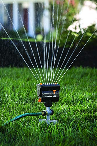 Melnor MiniMax sprinkler covers up to 4,000 sq ft for broad yard watering.