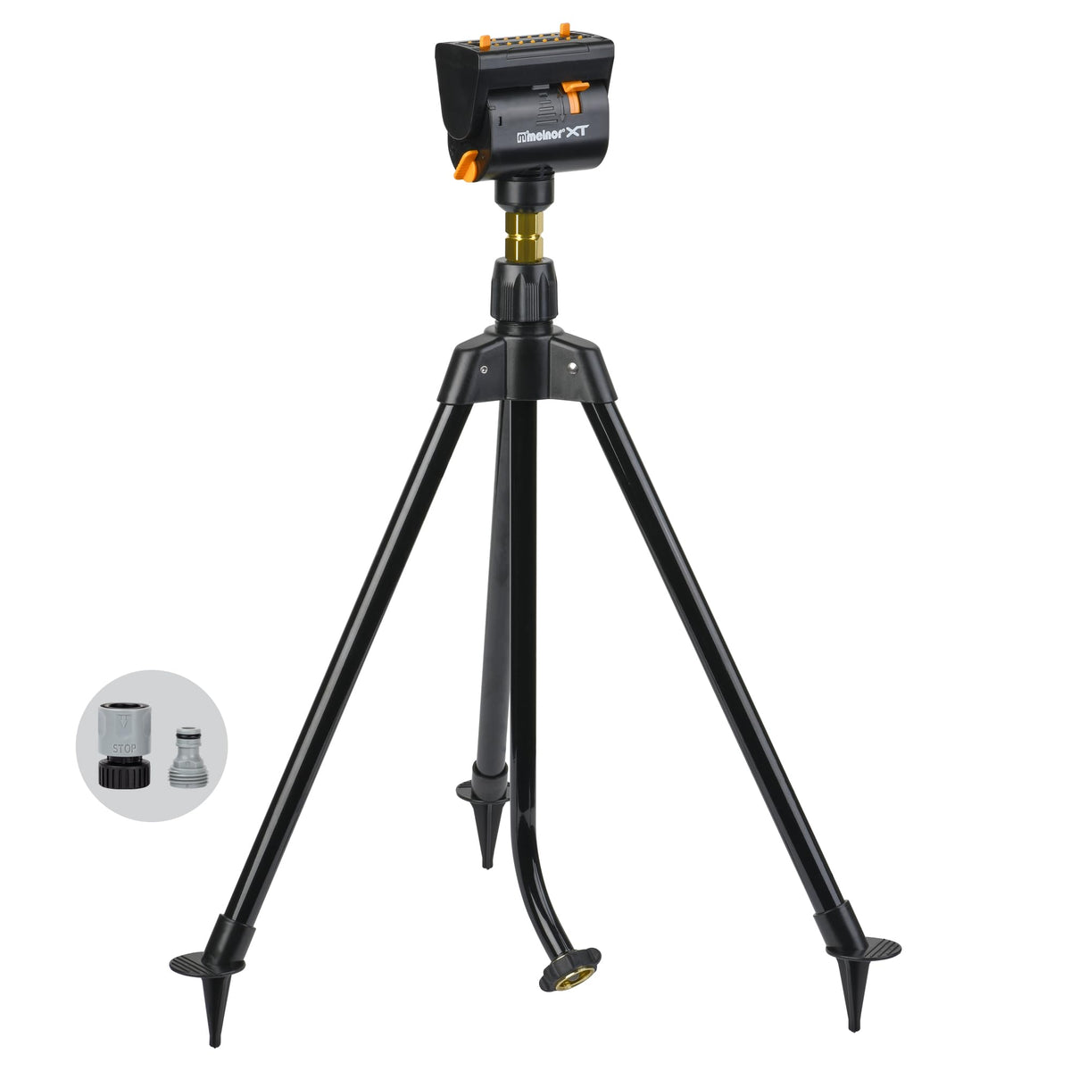 Melnor MiniMax Turbo Sprinkler on tripod waters up to 4,000 sq ft