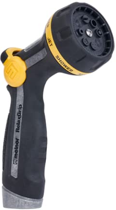 Melnor R301 nozzle with 8-pattern thumb control for precise garden watering.