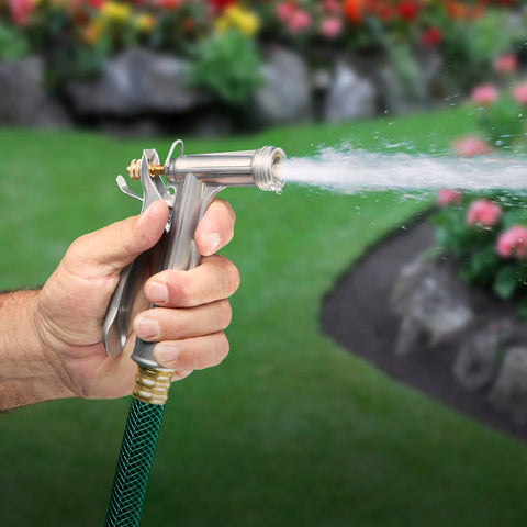 Melnor rear-trigger flow control allows precise water output on demand.