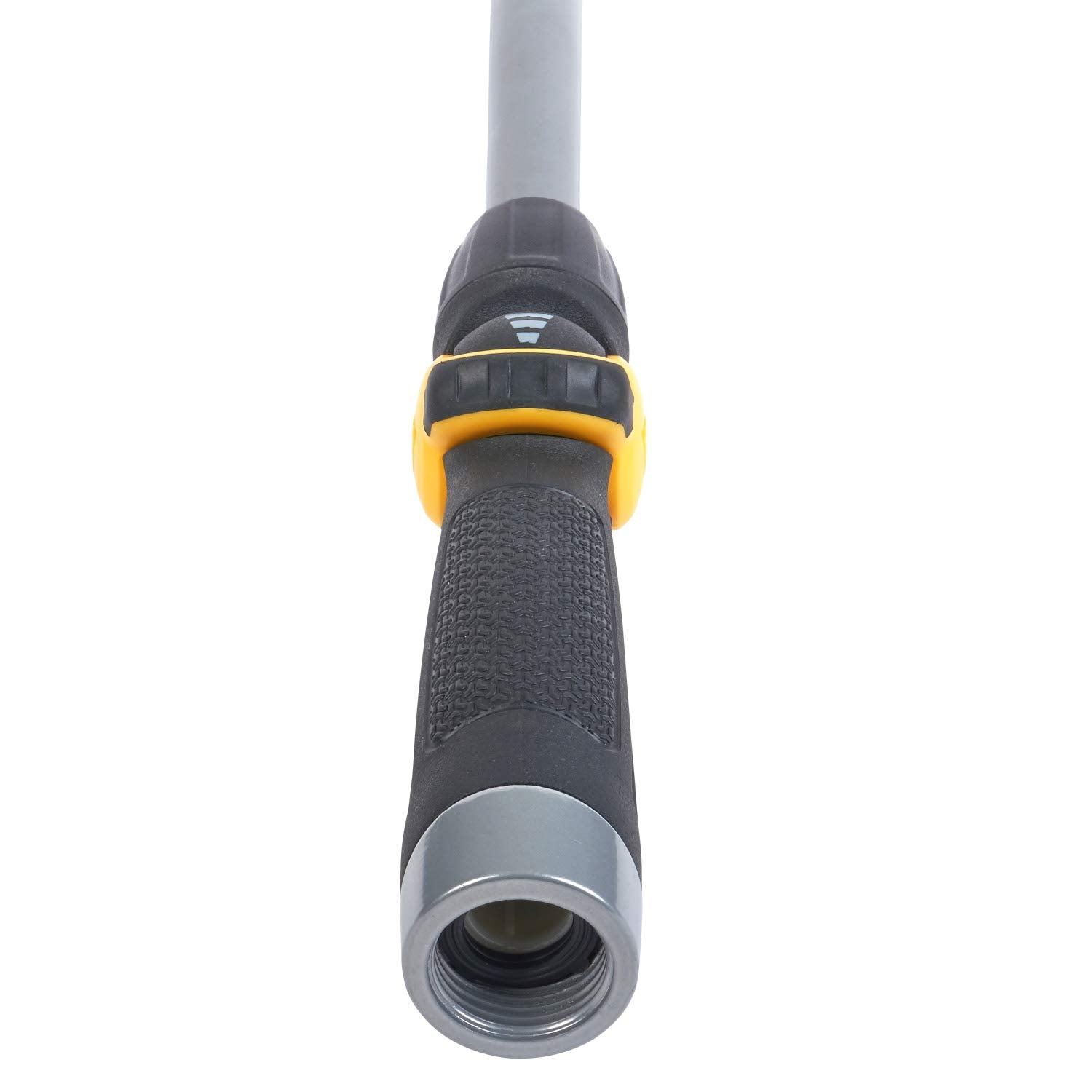 Melnor Relax Grip handle shows arthritis-friendly design for easier watering tasks.