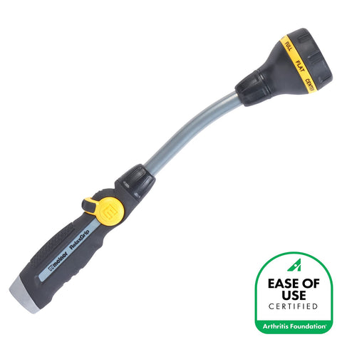 Melnor Relax Grip spray head switch allows quick mode changes.