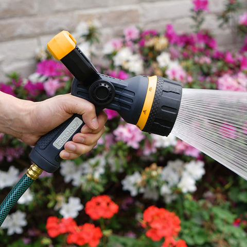 Melnor Torrent Fireman's Nozzle shows a durable metal core for long-lasting use.