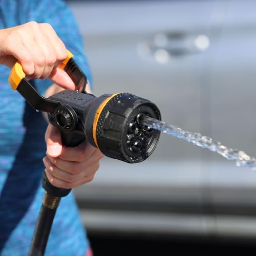 Melnor Torrent Fireman's Nozzle ergonomic design reduces hand fatigue.