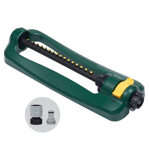 Melnor Turbotek oscillating sprinkler covers up to 2,800 sq ft with even water distribution.