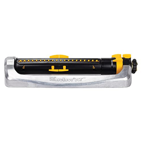 Melnor XT Turbo with 3-Way Adjustable spray covers different yard zones.