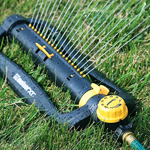 Melnor XT Turbo sprinkler timer dial enables precise watering.