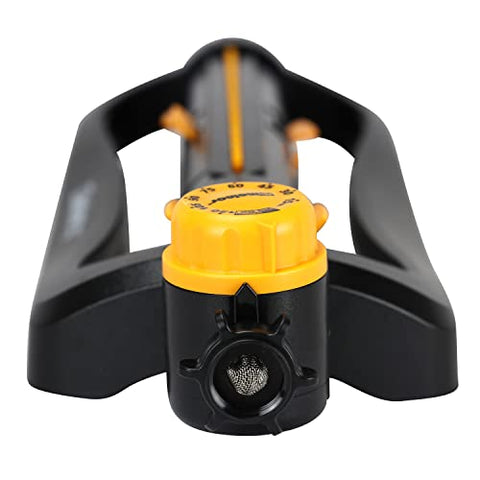 Melnor XT Turbo TwinTouch controls adjust width and range.