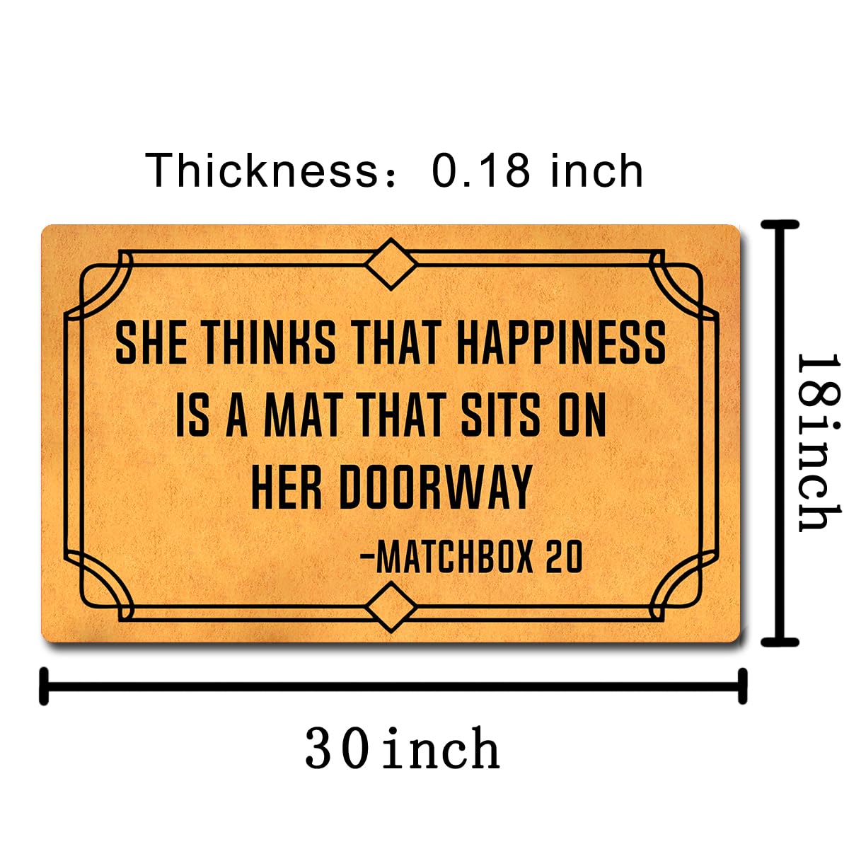 MELODADDY rubber back doormat showing durable grip for entryways.