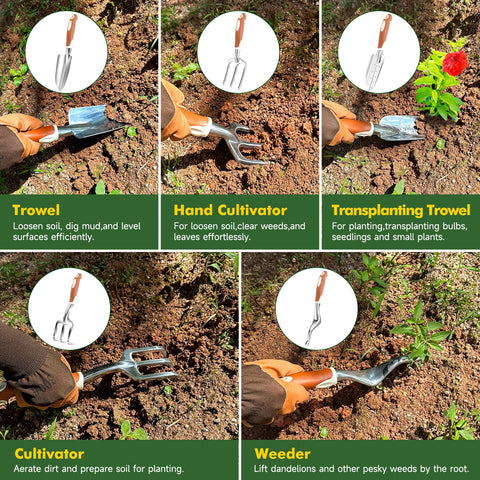 MelonArt serrated trowel ready for transplanting and soil edging