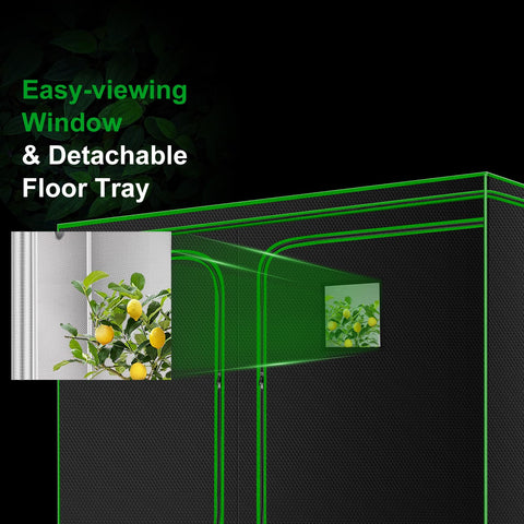 Melonfarm 4x8 grow tent heavy-duty zipper door for easy entry and removal.