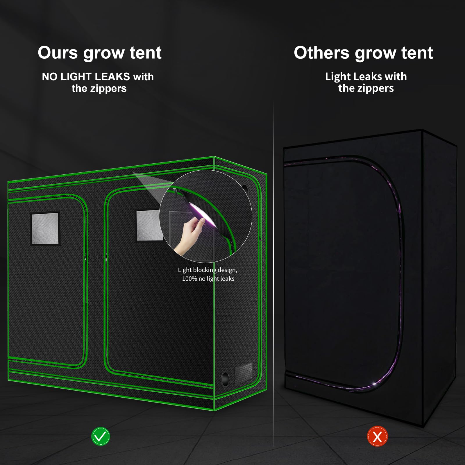 Melonfarm 4x8 grow tent interior reflective film boosts light efficiency.