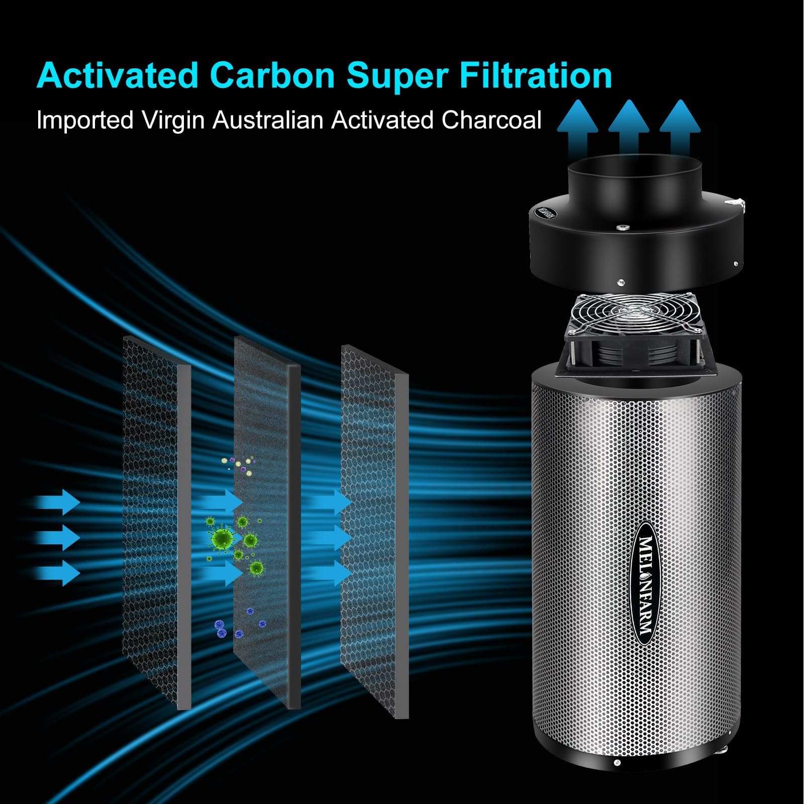 MelonFarm hex mesh design image illustrating high airflow efficiency.