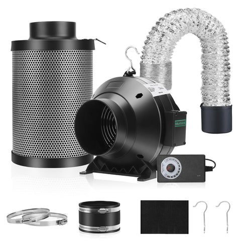MelonFarm air filtration kit front view for efficient odor control in grow tents.