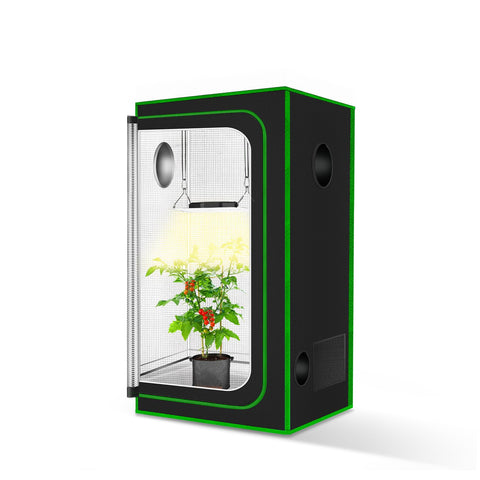 MELONFARM compact 18x18x48 tent placed in a closet for discreet indoor growing.