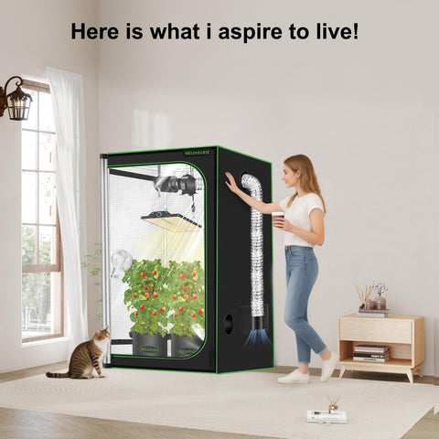 Melonfarm compact 4in filter ready to install in grow tent setups.