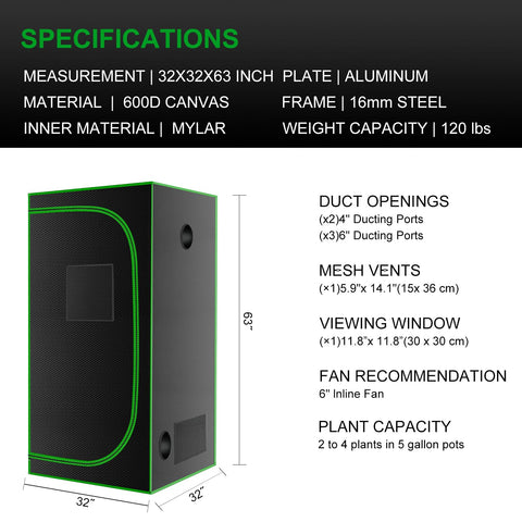 MelonFarm Grow Tent easy-to-assemble design requires no tools.