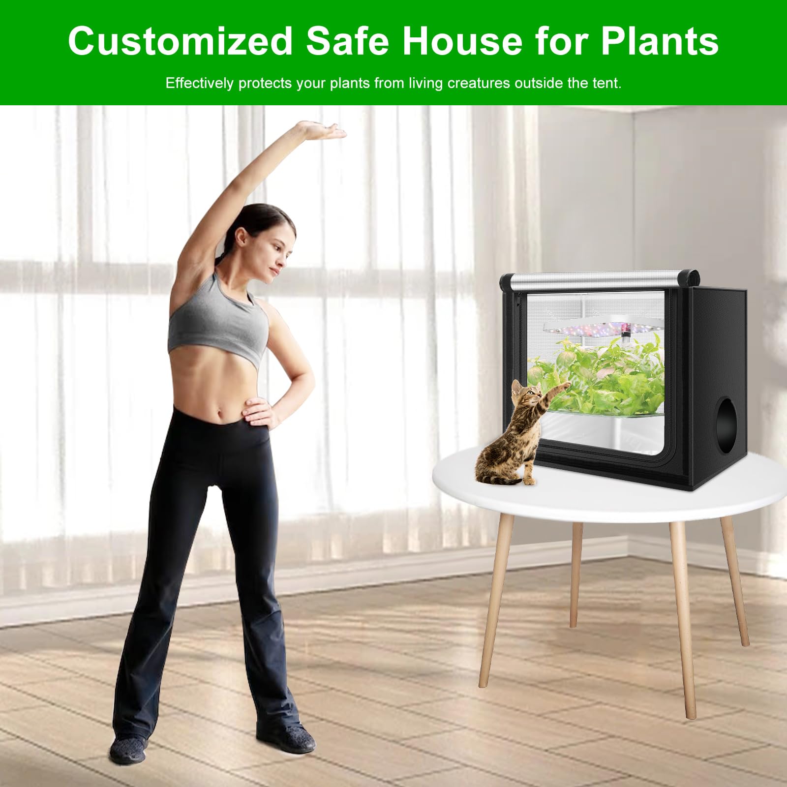 MELONFARM grow tent tool-free setup with zipper access