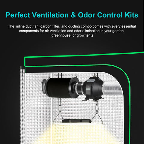 MelonFarm grow tent filtration setup showing integrated air control.