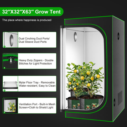 MelonFarm Grow Tent floor tray contains spills during maintenance.