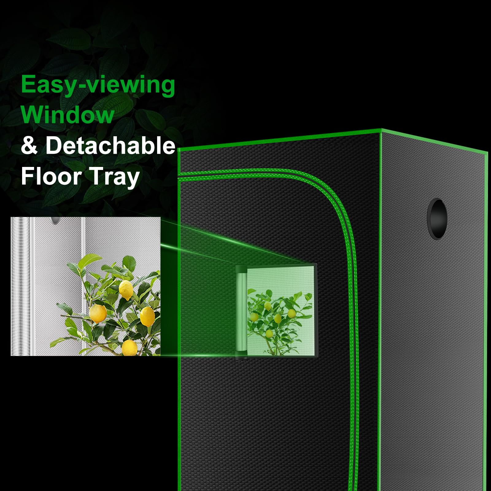MelonFarm Grow Tent heavy-duty zipper door provides easy access.