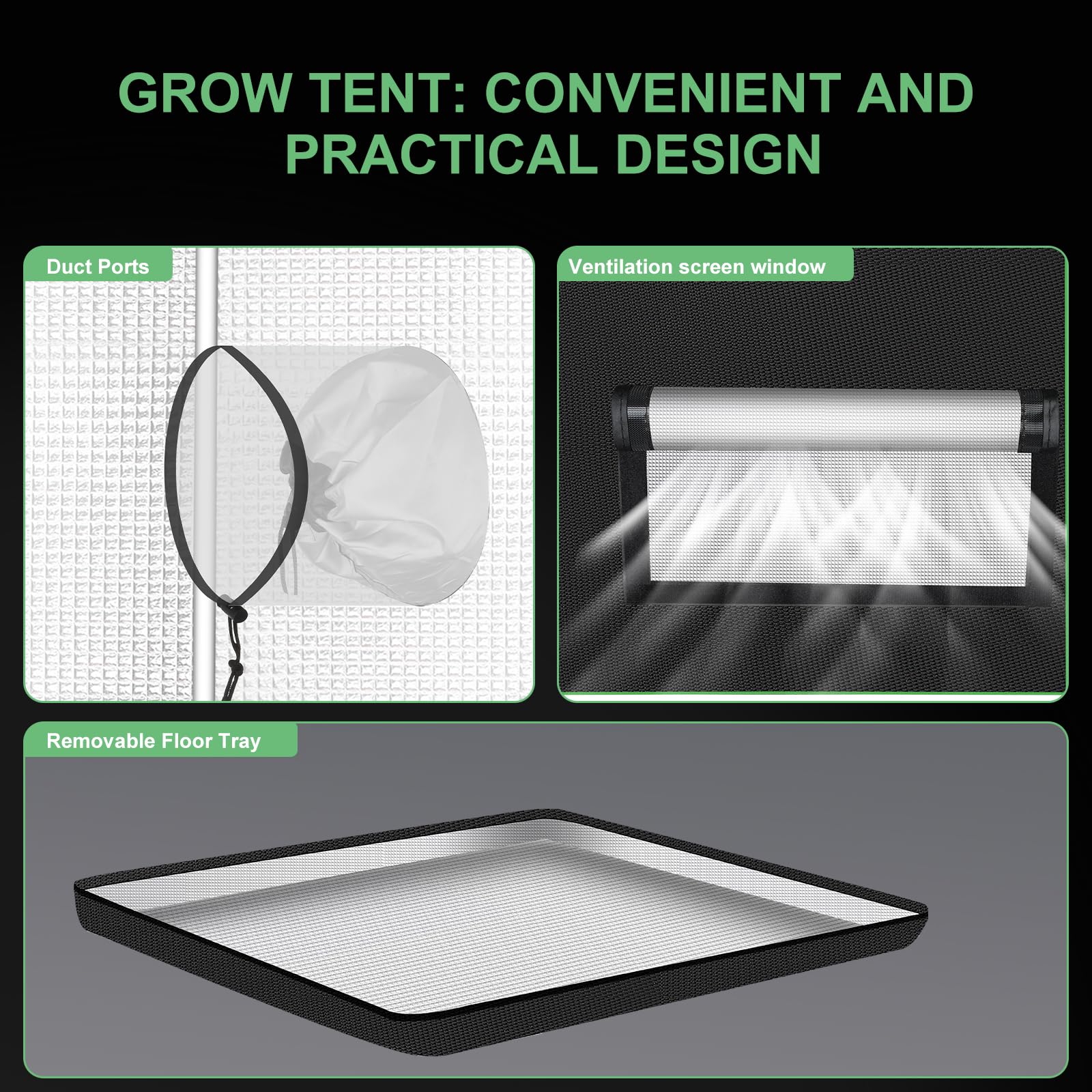 MELONFARM grow tent high reflective mylar lining boosts light efficiency.