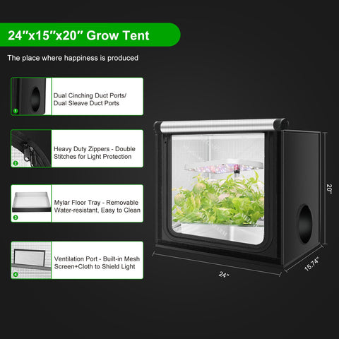 MELONFARM grow tent rugged canvas and reinforced frame for long-term use