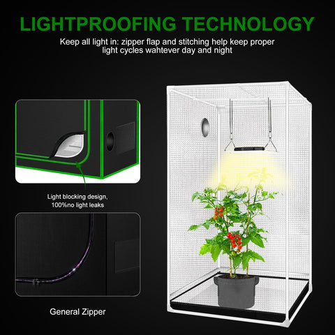 MELONFARM tent shows ventilation window for airflow and temperature control.